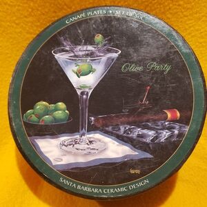 Olive Party Canape Plates